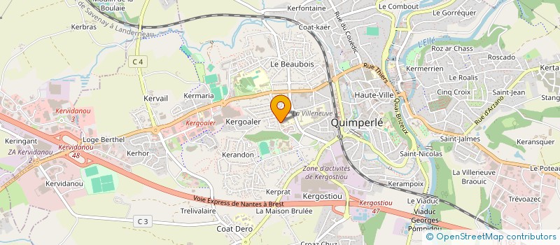 localisation de l'entreprise ASSOCIATION DES PARENTS D'ELEVES DE KERSQUINE  QUIMPERLE