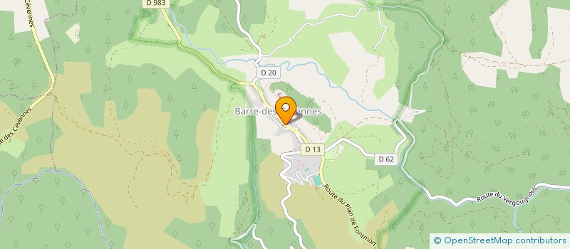 localisation de l'entreprise ASSOCIATION DES PARENTS D'ELEVES DE L'ECOLE DE BARRE DES CEVENNES (APE BDC)  BARRE-DES-CEVENNES