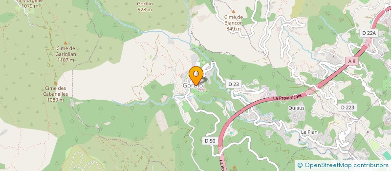 localisation de l'entreprise ASSOCIATION DES PARENTS D'ELEVES DE L'ECOLE DE GORBIO  GORBIO