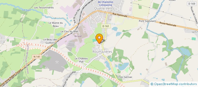 localisation de l'entreprise ASSOCIATION DES PARENTS D'ELEVES DE L'ECOLE DE ROUMAZIERES à TERRES-DE-HAUTE-CHARENTE