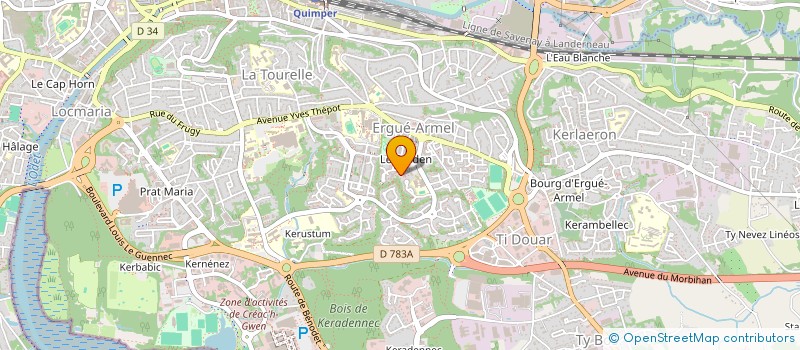 localisation de l'entreprise ASSOCIATION DES PARENTS D'ELEVES DE L'ECOLE EDMOND MICHELET à QUIMPER