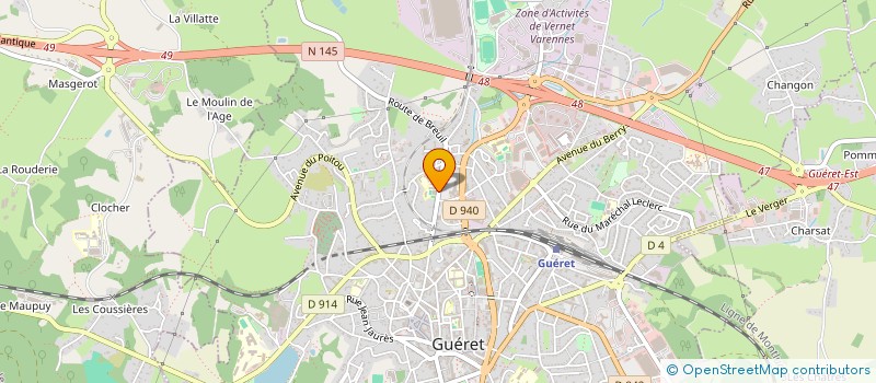 localisation de l'entreprise ASSOCIATION DES PARENTS D'ELEVES DE L'ECOLE ELEMENTAIRE JACQUES PREVERT à GUERET