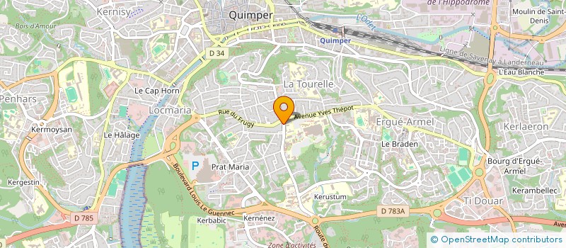 localisation de l'entreprise ASSOCIATION DES PARENTS D'ELEVES DE L'ECOLE EMILE ZOLA à QUIMPER