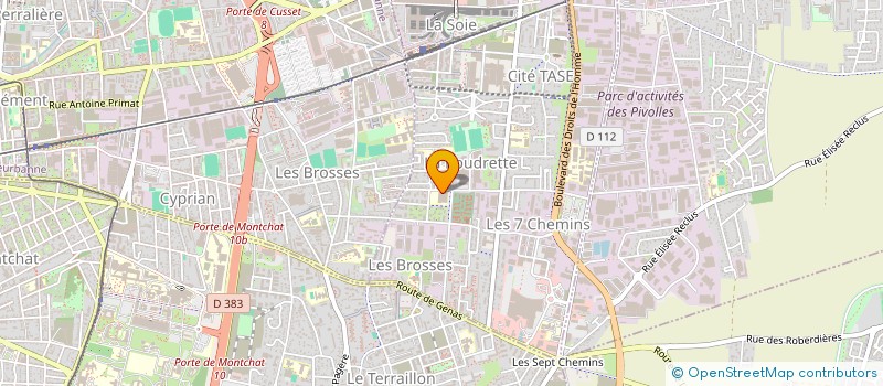 localisation de l'entreprise ASSOCIATION DES PARENTS D'ELEVES DE L'ECOLE KATHERINE JOHNSON  VAULX-EN-VELIN