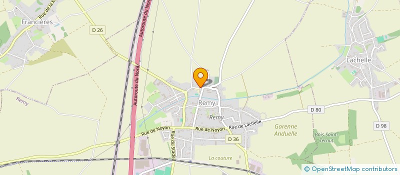 localisation de l'entreprise ASSOCIATION DES PARENTS D'ELEVES DE L'ECOLE MATERNELLE DE REMY  REMY