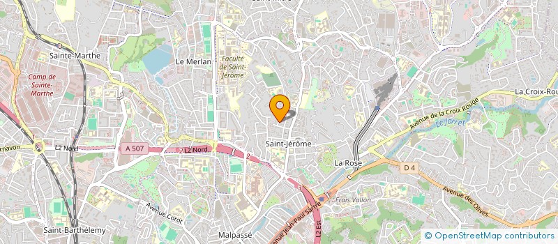 localisation de l'entreprise ASSOCIATION DES PARENTS D'ELEVES DE L'ECOLE MATERNELLE DE SAINT JEROME VILLAGE  MARSEILLE