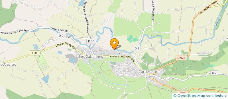 localisation de l'entreprise ASSOCIATION DES PARENTS D'ELEVES DE L'ECOLE PRIMAIRE DU PAYS CORDAIS à CORDES-SUR-CIEL