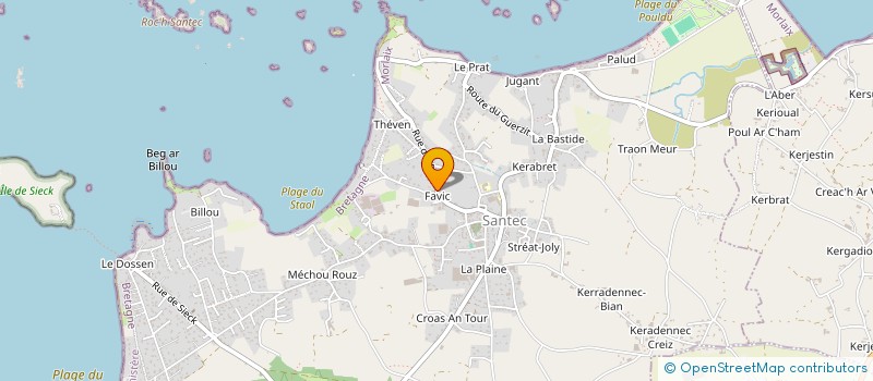 localisation de l'entreprise ASSOCIATION DES PARENTS D'ELEVES DE L'ENSEIGNEMENT LIBRE DE L'ECOLE NOTRE DAME DE LOURDES DE SANTEC  SANTEC