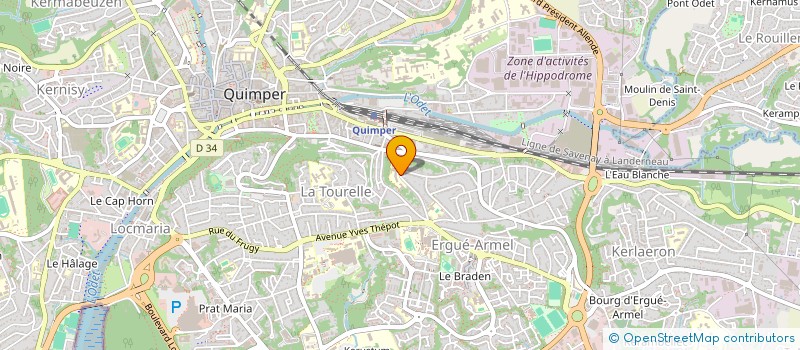 localisation de l'entreprise ASSOCIATION DES PARENTS D'ELEVES DE L'ENSEIGNEMENT LIBRE DE L'ETABLISSEMENT SAINTE-THERESE DE QUIMPER (APEL SAINTE THERE à QUIMPER