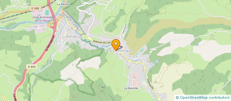 localisation de l'entreprise ASSOCIATION DES PARENTS D'ELEVES DE L'ENSEIGNEMENT LIBRE DE LA CANOURGUE  LA CANOURGUE