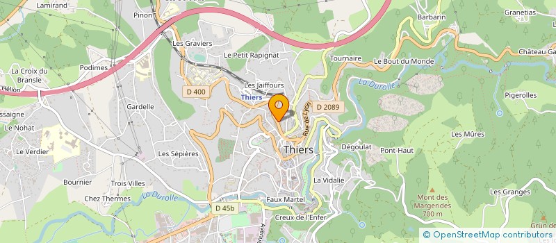 localisation de l'entreprise ASSOCIATION DES PARENTS D'ELEVES DE L'ENSEIGNEMENT PUBLIC DU SECTEUR SCOLAIRE  THIERS