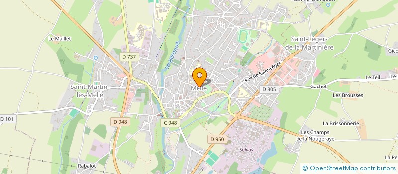 localisation de l'entreprise ASSOCIATION DES PARENTS D ELEVES DE MAZIERES SUR BERONNE - SAINT MARTIN LES MELLE  MELLE