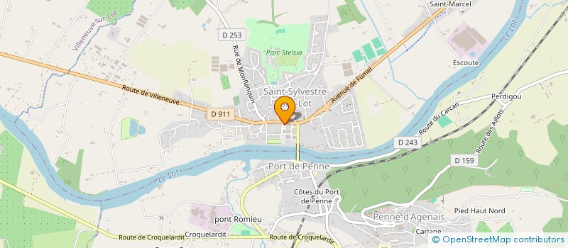 localisation de l'entreprise ASSOCIATION DES PARENTS D'ELEVES DE SAINT SYLVESTRE SUR LOT  SAINT-SYLVESTRE-SUR-LOT