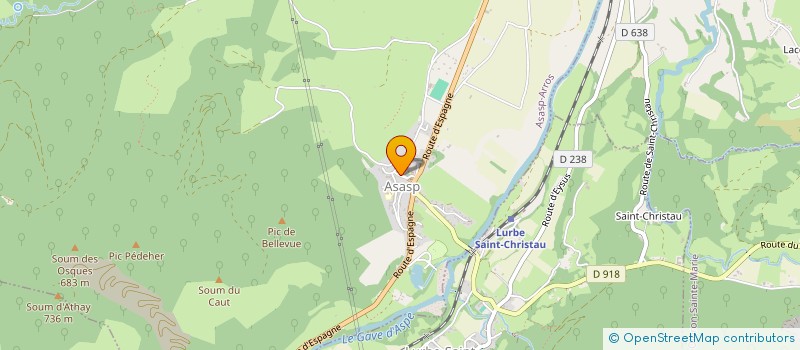 localisation de l'entreprise ASSOCIATION DES PARENTS D ELEVES  DES ECOLES D ASASP ET DE LURBE SAINT CHRISTAU  ASASP-ARROS