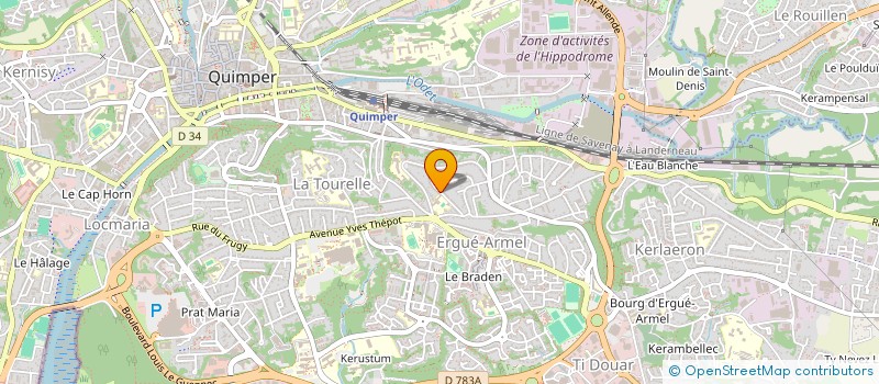 localisation de l'entreprise ASSOCIATION DES PARENTS D'ELEVES DES ECOLES MATERNELLE ET ELEMENTAIRE DE KERGOAT AR LEZ à QUIMPER