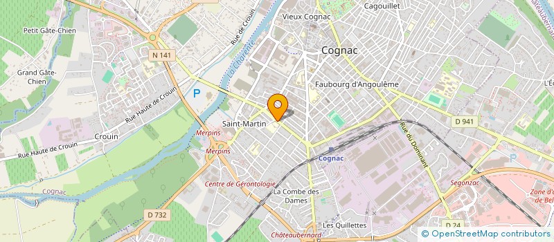 localisation de l'entreprise ASSOCIATION DES PARENTS D'ELEVES DES ECOLES PAUL BERT 1 ET 2 à COGNAC