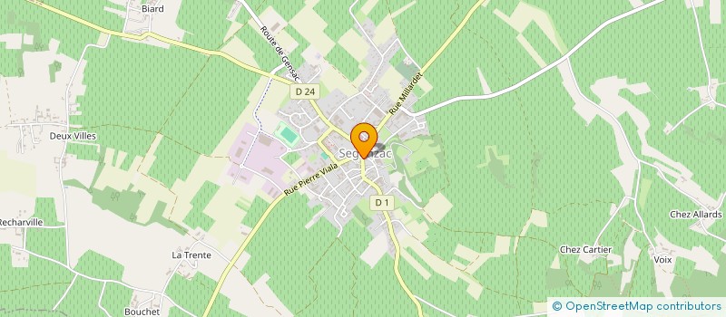 localisation de l'entreprise ASSOCIATION DES PARENTS D'ELEVES DES ECOLES PRIMAIRE ET MATERNELLE DE SEGONZAC à SEGONZAC