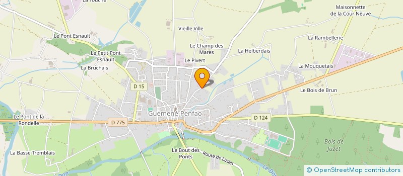 localisation de l'entreprise ASSOCIATION DES PARENTS D'ELEVES DES ECOLES PRIVEES STE MARIE- STE THERESE à GUEMENE-PENFAO