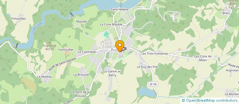 localisation de l'entreprise ASSOCIATION DES PARENTS D'ELEVES DES TROIS COMMUNES BUJALEUF CHEISSOUX SAINT-JULIEN-LE PETIT  BUJALEUF