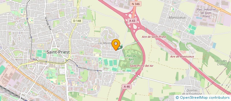 localisation de l'entreprise ASSOCIATION DES PARENTS D'ELEVES DU COLLEGE BORIS VIAN  SAINT-PRIEST