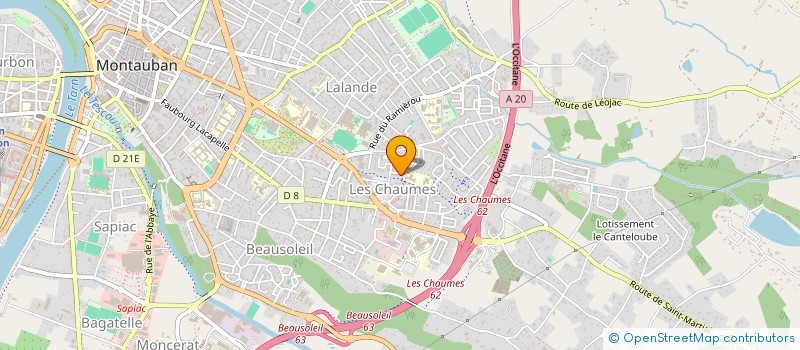 localisation de l'entreprise ASSOCIATION DES PARENTS D ELEVES DU GROUPE SCOLAIRE G-LAPIERRE-LES CHAUMES  MONTAUBAN