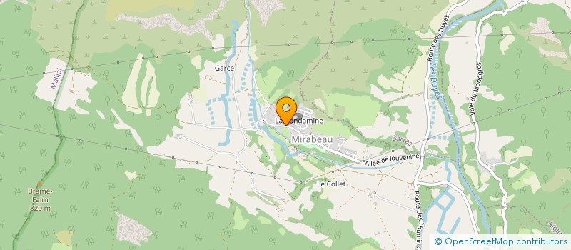 localisation de l'entreprise ASSOCIATION DES PARENTS D'ELEVES DU RPI BARRAS-MIRABEAU  MIRABEAU