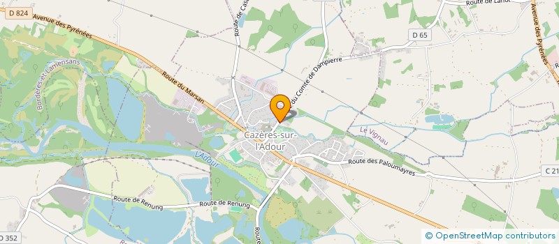 localisation de l'entreprise ASSOCIATION DES PARENTS D ELEVES DU RPI CAZERES- LE VIGNEAU- LUSSAGNET  CAZERES-SUR-L'ADOUR