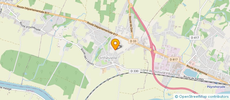 localisation de l'entreprise ASSOCIATION DES PARENTS D'ELEVES DU RPI ORTHEVIELLE - PORT DE LANNE  ORTHEVIELLE