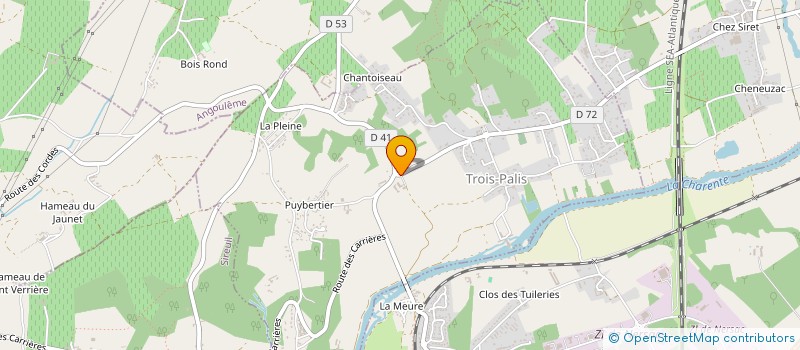 localisation de l'entreprise ASSOCIATION DES PARENTS D'ELEVES DU RPI TROIS-PALIS/CHAMPMILLON à TROIS-PALIS