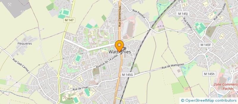 localisation de l'entreprise ASSOCIATION DES PARENTS D'ELEVES ET AMIS DE L'ECOLE DE MUSIQUE DE WATTIGNIES  WATTIGNIES