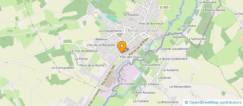 localisation de l'entreprise ASSOCIATION DES PARENTS D'ELEVES ET ELEVES ADULTES DE L'ECOLE DE MUSIQUE INTERCOMMUNALE  BESSE-SUR-BRAYE