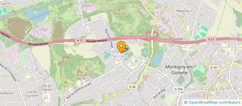 localisation de l'entreprise ASSOCIATION DES PARENTS D'ELEVES LES ABEILLES DE FERRY DES ECOLES JULES FERRY  FOUQUIERES-LES-LENS