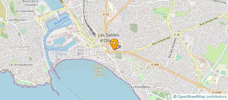 localisation de l'entreprise ASSOCIATION DES PARENTS D'ELEVES, MUSICIENS ET AMIS DU CONSERVATOIRE DE MARIN MARAIS DES SABLES D'OLONNE à LES SABLES D'OLONNE