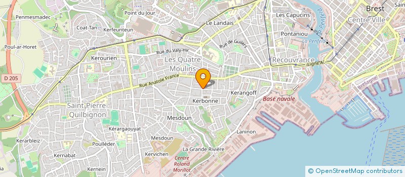 localisation de l'entreprise ASSOCIATION DES PETANQUEURS DU MOULIN BLANC à BREST