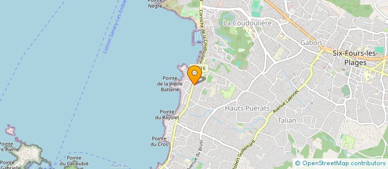 localisation de l'entreprise ASSOCIATION DES PLAISANCIERS SPORTS ET LOISIRS NAUTIQUES LA COUDOULIERE  SIX-FOURS-LES-PLAGES