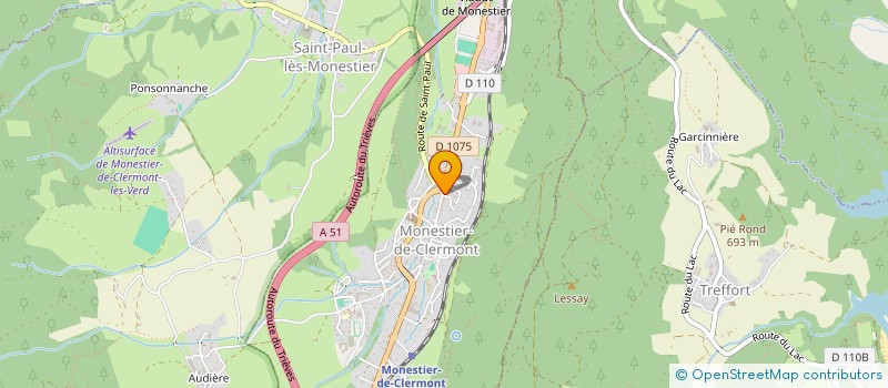 localisation de l'entreprise ASSOCIATION DES PROFESSIONNELS DE SANTE DE LA MAISON DE SANTE PLURIPROFESSIONNELLE DE MONESTIER DE CLERMONT  MONESTIER-DE-CLERMONT