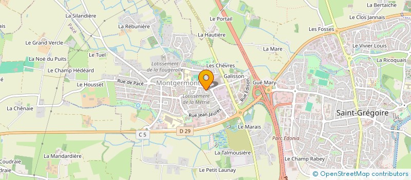 localisation de l'entreprise ASSOCIATION DES PROPRIETAIRES ET RESIDENTS DE LA CITE DES JARDINS DE SAINT GREGOIRE  SAINT-GREGOIRE