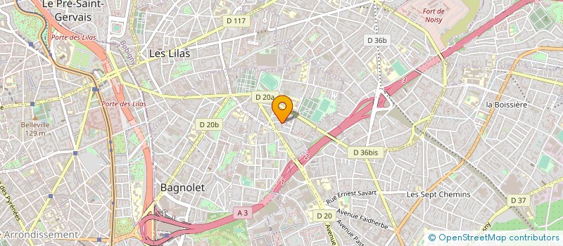 localisation de l'entreprise ASSOCIATION DES PUPILLES DE LA NATION ET DES VICTIMES DE GUERRE à BAGNOLET