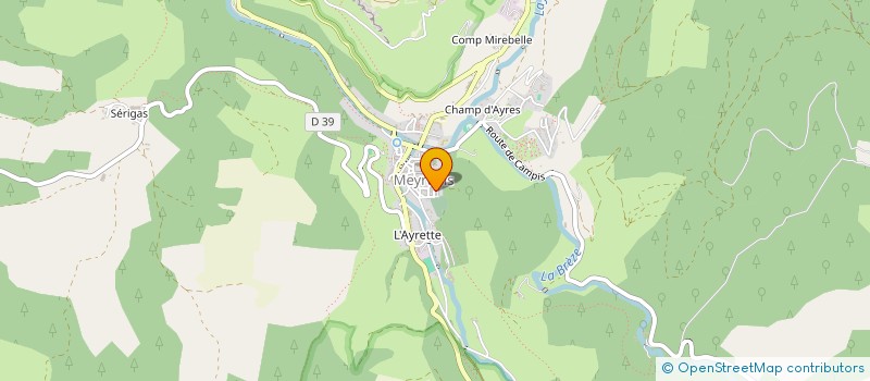 localisation de l'entreprise ASSOCIATION DES RETRAITES ET DES PERSONNES AGEES DE LA COMMUNE DE MEYRUEIS ET DES ENVIRONS DITES LES TROIS VALLEES  MEYRUEIS
