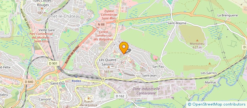 localisation de l'entreprise ASSOCIATION DES RETRAITES HOPITAL STE MARIE - RODEZ à ONET-LE-CHATEAU