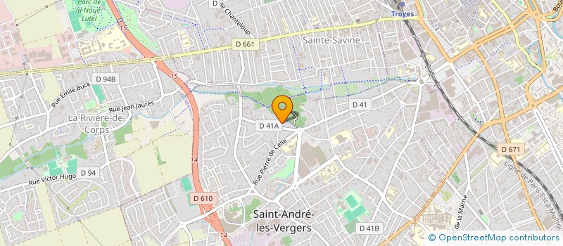 localisation de l'entreprise ASSOCIATION DES RETRAITES MILITAIRES DES VEUVES DE MILITAIRES DE L AUBE & DES SYMPATHISANTS DE L AUBE  SAINT-ANDRE-LES-VERGERS