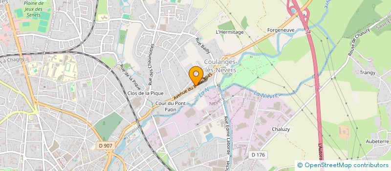 localisation de l'entreprise ASSOCIATION DES RIVERAINS DE LA NIEVRE, DE COULANGES-LES-NEVERS ET DE NEVERS  COULANGES-LES-NEVERS