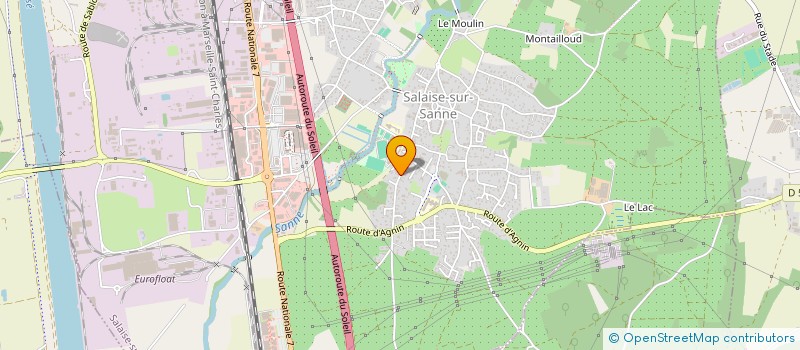 localisation de l'entreprise ASSOCIATION DES RIVERAINS DE LA RUE AUGUSTE DELAUNE (A.R.I.A.)  SALAISE-SUR-SANNE