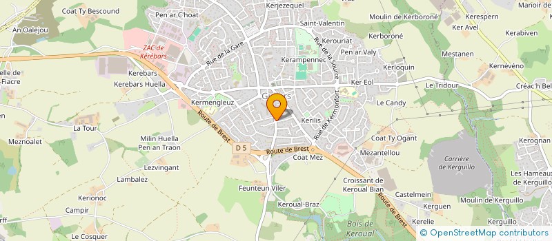 localisation de l'entreprise ASSOCIATION DES SOINS PALLIATIFS EN PAYS BRESTOIS  GUILERS