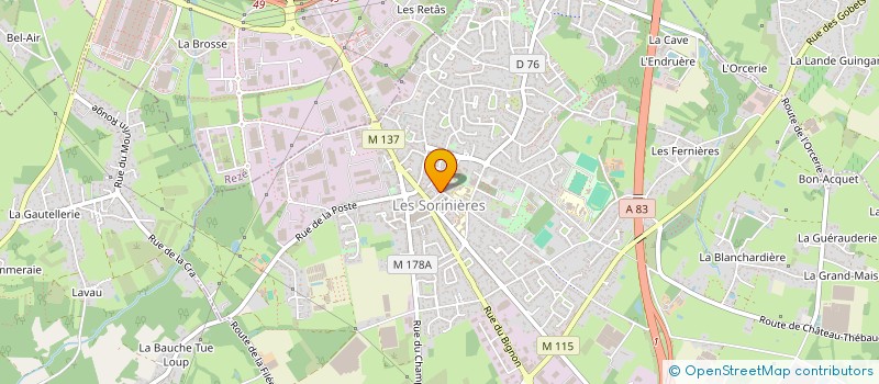 localisation de l'entreprise ASSOCIATION DES THES DANSANTS DES SORINIERES  LES SORINIERES