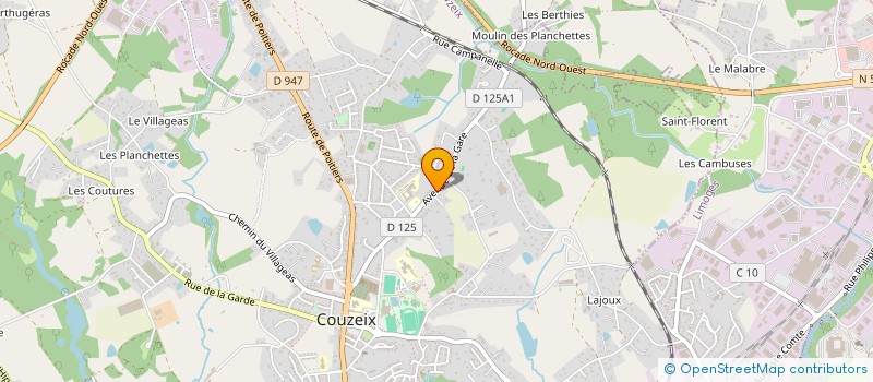localisation de l'entreprise ASSOCIATION DES TRANSPORTS SANITAIRES D'URGENCE à COUZEIX