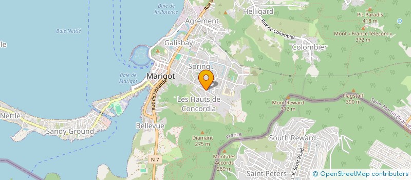 localisation de l'entreprise ASSOCIATION DES URGENCES DES ILES DU NORD  SAINT MARTIN