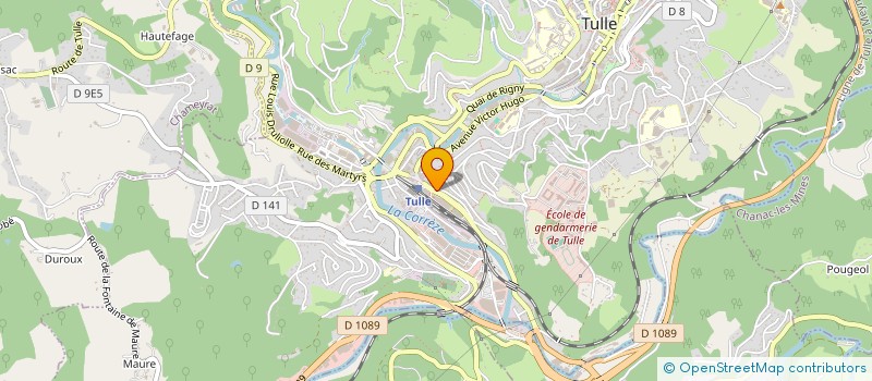 localisation de l'entreprise ASSOCIATION DES USAGERS DU GROUPE D'ENTRAIDE MUTUELLE ACTIF'19 TULLE - L'HIPPOCAMPE à TULLE