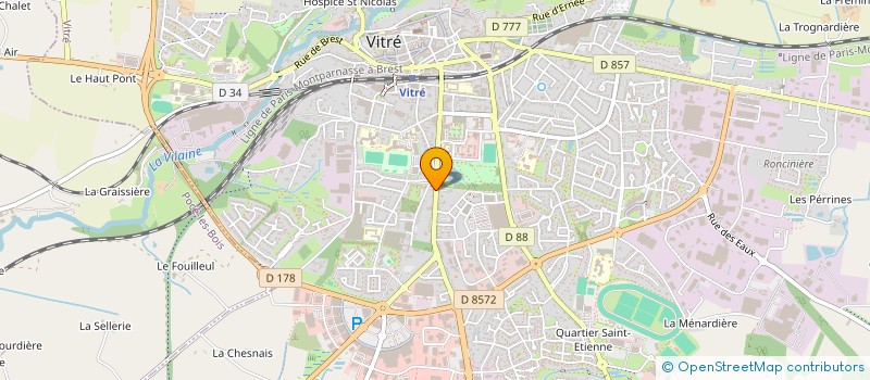 localisation de l'entreprise ASSOCIATION DES USAGERS ET RIVERAINS DU BOULEVARD CHATEAUBRIANT  VITRE