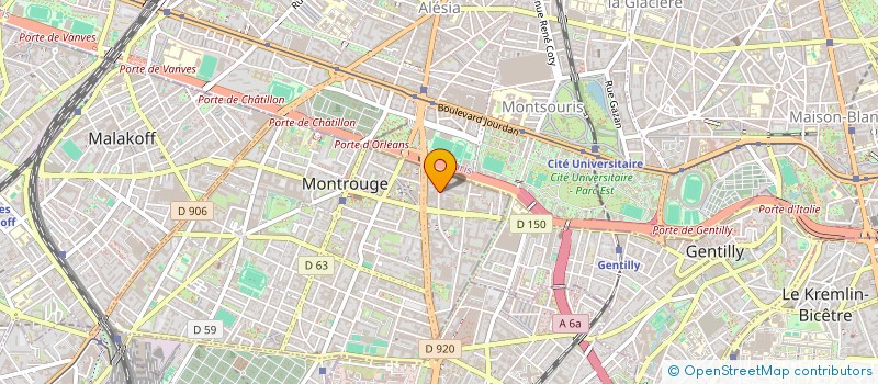localisation de l'entreprise ASSOCIATION DES UTILISATEURS DU RESTAURANT INTER ENTREPRISE LE PALATIS à MONTROUGE
